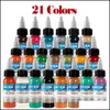 Tatoeage-inkten 21 kleuren tattoo-inkt Pure plantaardige verfset 30 ml Wenkbrauwen Permanente body art Geschilderd Drop Delivery Gezondheid Schoonheid Tattoo Dhwse