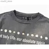 Мужские футболки High Street Crosss с принтом Saint Michael Футболка для мужчин и женщин Хлопковая футболка лучшего качества в винтажном стиле, черная футболка большого размера, топ Q240201