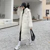 Women's Trench Coats 2024 Women Parkas Winter Jacket Down Cotton Padded Warm Puffer Coat Lady Long Parka Femme Zipper Hooded Jackets