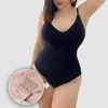 Kvinnors shapers kvinnor bodysuit sexig rygglös ribbad romper mage kontroll formtäck sträng femme ärmlös tank top jumpsuit body overalls