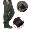 Pantalon d'homme hiver chaud tactique épais polaire armée mâle plus taille coton pantalon militaire camouflage noir cargo