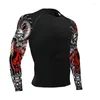 Homens camisetas Anime Compressão Camisa Homens 3D Impressão Ginásio Rápido Seco Apertado Manga Longa Rash Guard Workout Performance Skinny Athletic