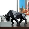 Résine Wall Street Bull Statue Bison Sculpture Décoration Abstraite Animal Figurine Chambre Bureau Maison Étude Décor Ornements Cadeau 240123