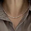 Kettingen ANENJERY Zilver Kleur Snake Bone Chain Verpakt Sleutelbeen Ketting Voor Vrouwen Luxe Trendy Choker Sieraden Geschenken