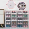 Clear 20pcs Shoe Boxes Transparent Stackable Shoe Storage Box Plastic Shoe Box Sneaker Holder Organizer Box 240129