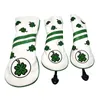 Golf Clover pattern Headcover for Driver Fairway Hybrid Blade Putter PU Leather Waterproof Four Leaf Clover Golf Wood Head Cover 240127