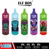 Original ELF BOX RGB 14000 Puffs E-cigarettes jetables 10 couleurs 0% 2% 5% 600 mAh Batterie rechargeable 25 ml Pod prérempli Big Kit de vapeur Bobine de maille de contrôle du flux d'air