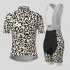 Men's Tracksuits 2023 Summer New opard Print Womens Cycling Kit Breathab Quick Dry Fa Jersey Set Short Seves SeH2421