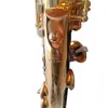 Melhor qualidade marca japonesa saxofone soprano yss 82z ouro soprano reto b-flat sax profissional instrumentos musicais bocal com capas de couro palhetas grátis