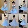 Girl Dresses 2024 Summer Sequin Big Bow Baby Dress 1st Birthday Party Wedding For Palace Princess Evening Kid Clothes
