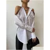 Blouses pour femmes Chemises Blouses pour femmes Chemises Printemps Designer Imprimer Tops à manches longues Casual Off Shoder Shirt Ship Drop Delivery App DH48B