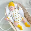 Rompers 1564a babykläder född bodysuit våren och hösten 2024 citron hem flicka klättring pojke onesies