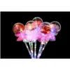 Party Decoration LED Party Favor Decoration Light Up Glowing Red Rose Flower Wands Clear Ball Stick For Wedding Valentines Day Atmosph DH0TP