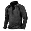 Felpe con cappuccio da uomo Vintage collo alto top mezza zip sportivo maglione a maniche lunghe per uomo abiti invernali abbigliamento saldi