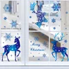 Kerstversiering Blauwe Elanden PVC Statische Sticker Thuis Gordijn Muur DIY Decor Supplies 2024 Jaar Kerst Noel