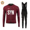 Męskie dresy dla mężczyzn Syn Winter Cycling Jersey Set Ubranie Biehr Road Race Rower koszulka Suitlong Seve Bcyc Thermal Jacketh2421