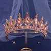 Klipy włosów Diezi Princess Full Rose Rose Red Crystal Tiara Crown For Women Girl