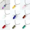 Chokers 2023 Hexagonal Column Quartz Halsband Turkoises Pink Crystal Pendent Halsband för kvinnors kedja natursten choker smycken yq240201