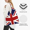 Sacos de compras Union Jack Bandeira do Reino Unido Sacola de compras Mulheres Kawaii Ombro Shopper Grande Capacidade Bolsa