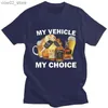 T-shirts voor heren My Vehicle My Choice Print Grappig T-shirt Dronken rijden Mode T-shirts met korte mouwen 100% katoen Heren Dames Oversized Street chic Q240201