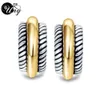 uny aring arring مجوهرات العتيقة مصمم مستوحى من David Women Terring العلامة التجارية الفرنسية مقطع CZ Cable Cable Earrings Gift 240123