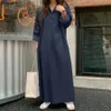 2024 damna dżinsowa sukienka Koreańska koreańska szlafrok dżinsy dżins