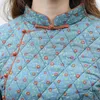 エスニック服2024タングスーツ中国語スタイルの綿パドジャケット秋の冬のチョンサムタイプのブラウス厚い温かいトップW88