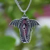 Pendant Necklaces Gothic 316L Stainless Steel Coffin With Bat Necklace For Teens Punk Biker Darkly Jewelry Couple Gift Free