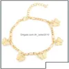 Cavigliere Cavigliere Strass Braccialetti alla caviglia in cristallo per le donne Sandali Farfalla Cavigliera Boho Beach Piede Catene ghiacciate Moda femminile D Dhhqw