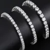 Hot Sale 925 Sterling Silver Vvs Moissanite Diamond Tennis Chain Hip Hop Necklace Bracelet for Men Women Trendy Fine Jewelry