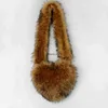 Bolsas de ombro Y2K Love Ears Plus Crossbody para mulheres Faux Fur Soulder Bag Imation Raccoon Wool Fofo Quente Inverno Bolsas 2023H2421