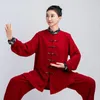 Vêtements ethniques Tai Ji Costume Femme Mode Printemps et Automne Haut de gamme Chi Huit Section Brocart Exercice Qigong Performance Wear