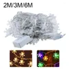 Strings Snowflake LED String Light Garland Christmas Decoration Party Home Xmas Santa Claus Gifts Navidad 2024 Happy Year