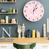 Wandklokken Geometrische abstracte lijn Roze bedrukte klok Moderne stille woonkamer Home Decor hangend horloge