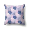 Kudde Violet Flower Design Cover Anpassningsbart polyestertyg Vacker fodral Soffa Dekorativ hem Beauty Women Gift