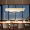 Lâmpadas pendentes Nordic LED lustre de teto para mesa de jantar restaurante escritório recepção moderna criativa lâmpada pingente de acrílico iluminação interna yq240201