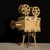 77pcs DIY 3D Film Puzzle Drewniane modele zestawu budynku Zestaw Blok Vitascope Zabawki Zabawki 240122