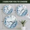 Wall Clocks Marble Fluid Texture Blue Printed Clock Modern Silent Living Room Home Decor Hanging Watch