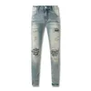 Purple Jeans Designer Men Jeans Women Man Slim Fit Denim Letter Print Pants Ripped Jeans Mens Streetwear Large Size Trousers Jeans 653