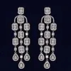 SUGO – boucles d'oreilles à pampilles en Zircon, tendance d'été, luxueuses et exagérées, pour robe de mariée, accessoires bijoux, 240131