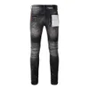 paarse jeans designer jeans voor heren Rechte skinny broek jeans baggy denim Europese jean hombre herenbroek broek biker borduurwerk gescheurd voor trend 29-40 J9018