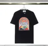 Verão Homens T-shirt Designers Camisetas Casablanca Mens Mulheres Solta Camisa De Seda Impresso Tripulação Pescoço De Manga Curta Puro Algodão Tee Casablanc Camisa Grande Tamanho 3XL