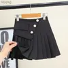 Skirts Kids Girls Pleated Skirts Teenage Black White School Skirts 2021 New Fashoin Kids Dance Clothing Children Princess Skirts 4-13Y YQ240201