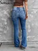 Jean taille haute pour femmes, pantalon extensible, Slim, serré, déchiré, troué, Long, Micro Flare, Slim, 240124