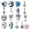 Lösa ädelstenar 2024 Seashell Turtle Starfish Whale Dolphin Pendant Pärla Fit Original Charm Silver 925 Armband Women Diy Jewelry