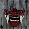 Party Masks Airsoft Protective Fashion Half Face Prajna Hannya Japońska samuraja demon na Halloween cosplay 230225 Drop dostawa dhxd6