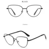 Gafas de sol ojo de gato gafas pocromáticas para miopía marco de aleación para mujer gafas de protección para ordenador dioptrías 0-0,5-1,0-1,25-2,25-4,0