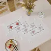 Maty stołowe Wysokiej jakości kwiat róży lniany haft haft mat podkładka tkanina kubek kawy Coaster Doily Christmas Wedding Kitchen