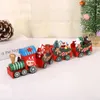 Dekorativa figurer 2024 Juldekoration Cartoon Creative Children's Gift Small Train Wood Window TABLITEP ÅR