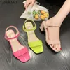 Sandalias Moda de verano Tacón grueso Mujer Minimalista Tacones altos Zapatos de vestir Punta abierta Casual Roma Tamaño pequeño 33